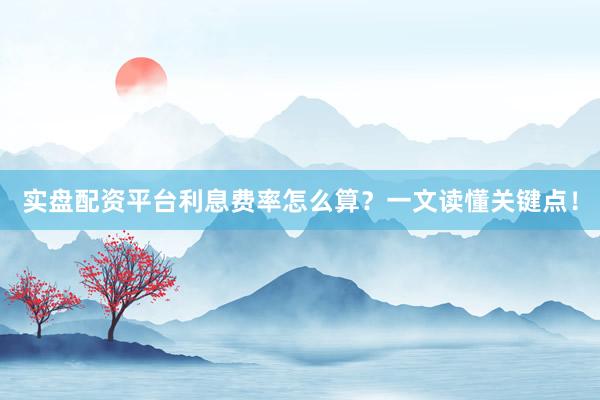 实盘配资平台利息费率怎么算？一文读懂关键点！