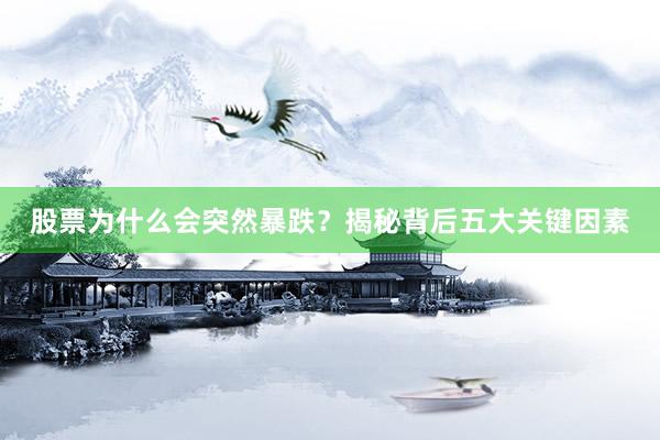 股票为什么会突然暴跌？揭秘背后五大关键因素