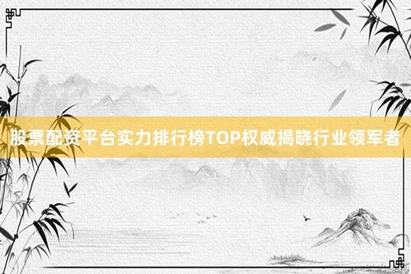 股票配资平台实力排行榜TOP权威揭晓行业领军者
