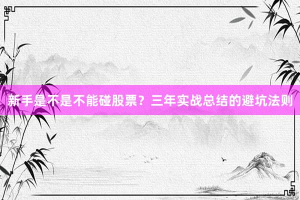 新手是不是不能碰股票？三年实战总结的避坑法则