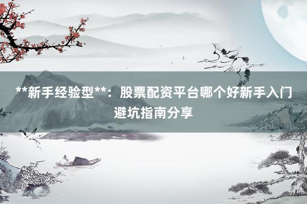 **新手经验型**：股票配资平台哪个好新手入门避坑指南分享