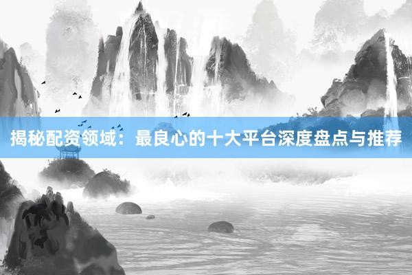 揭秘配资领域：最良心的十大平台深度盘点与推荐