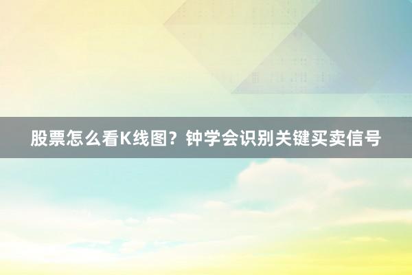 股票怎么看K线图？钟学会识别关键买卖信号