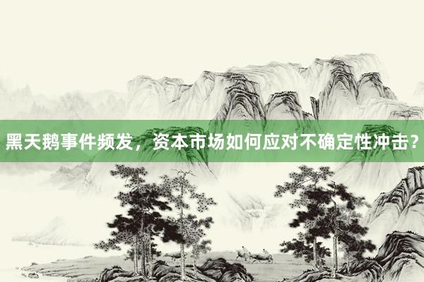 黑天鹅事件频发，资本市场如何应对不确定性冲击？