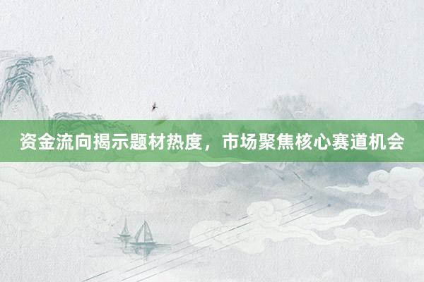 资金流向揭示题材热度，市场聚焦核心赛道机会