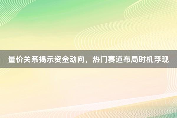 量价关系揭示资金动向，热门赛道布局时机浮现