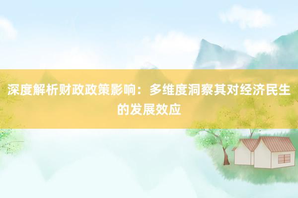 深度解析财政政策影响：多维度洞察其对经济民生的发展效应