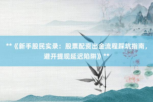 **《新手股民实录：股票配资出金流程踩坑指南，避开提现延迟陷阱》**